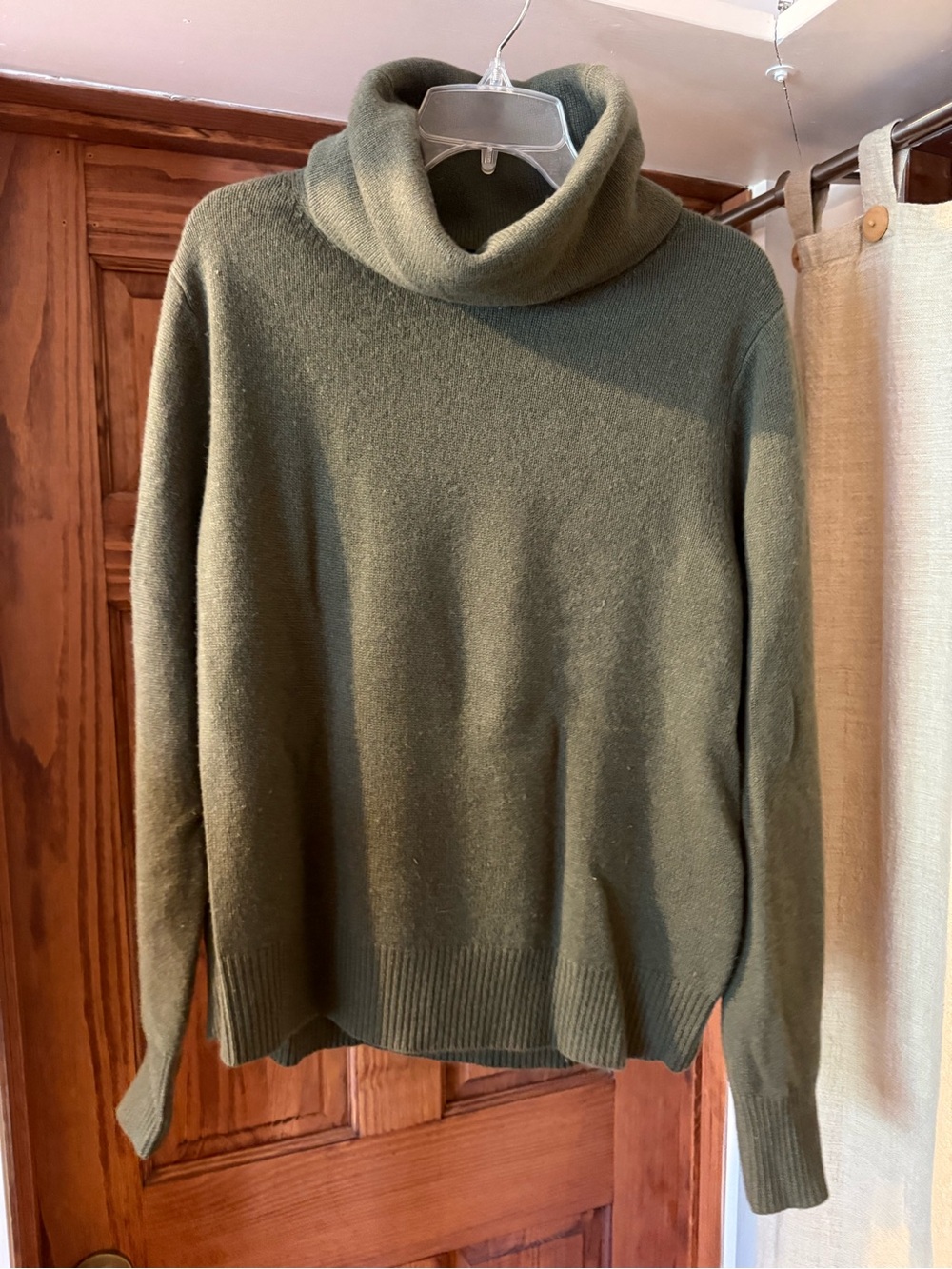 Ralph Lauren Olive Green Cashmere Turtleneck Sweater